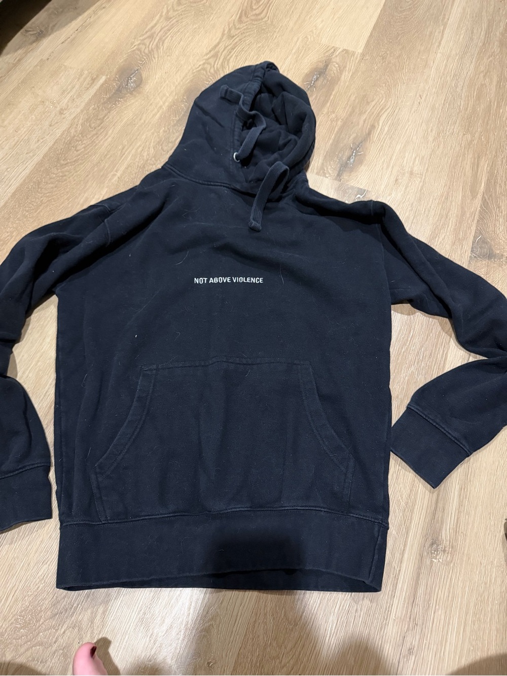 Not Above Violence Black Hoodie - woman’s Pullover Sweatshirt